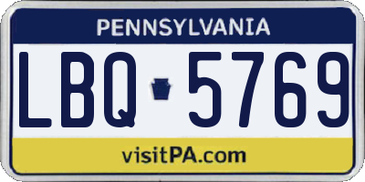 PA license plate LBQ5769