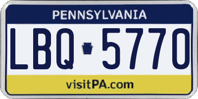 PA license plate LBQ5770