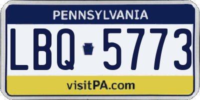 PA license plate LBQ5773