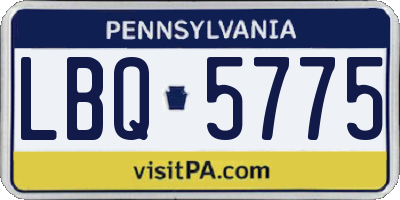 PA license plate LBQ5775
