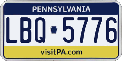 PA license plate LBQ5776