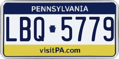 PA license plate LBQ5779
