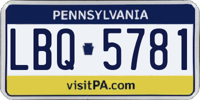 PA license plate LBQ5781