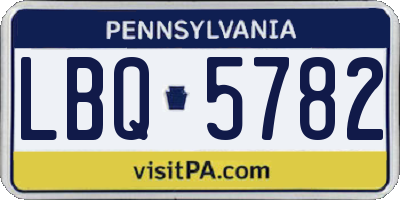 PA license plate LBQ5782