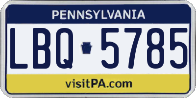 PA license plate LBQ5785
