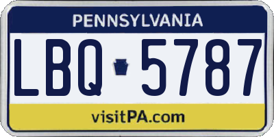 PA license plate LBQ5787