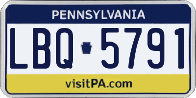 PA license plate LBQ5791