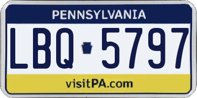 PA license plate LBQ5797