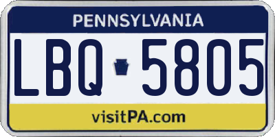 PA license plate LBQ5805