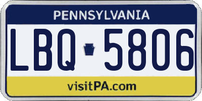 PA license plate LBQ5806
