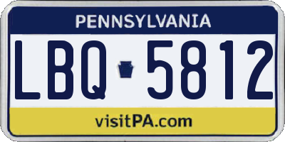 PA license plate LBQ5812