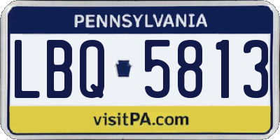 PA license plate LBQ5813