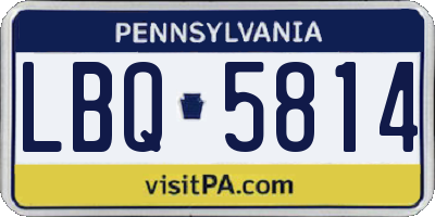 PA license plate LBQ5814