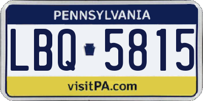 PA license plate LBQ5815