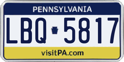 PA license plate LBQ5817