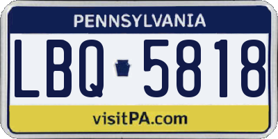 PA license plate LBQ5818