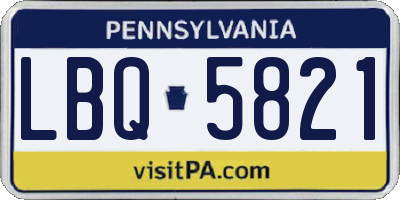 PA license plate LBQ5821