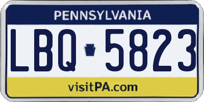 PA license plate LBQ5823