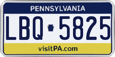 PA license plate LBQ5825