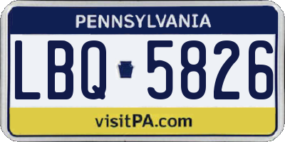 PA license plate LBQ5826