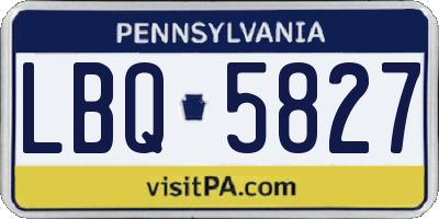 PA license plate LBQ5827