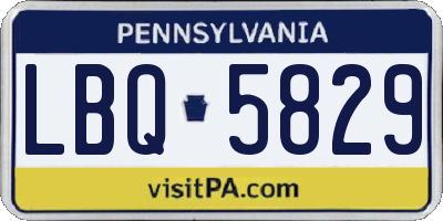 PA license plate LBQ5829