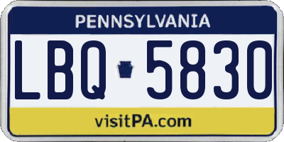 PA license plate LBQ5830