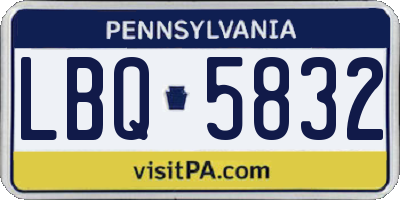 PA license plate LBQ5832