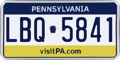 PA license plate LBQ5841