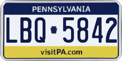 PA license plate LBQ5842