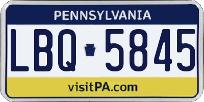 PA license plate LBQ5845