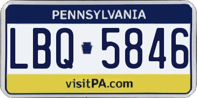 PA license plate LBQ5846