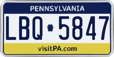 PA license plate LBQ5847