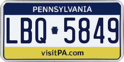 PA license plate LBQ5849