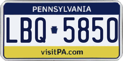 PA license plate LBQ5850