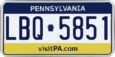PA license plate LBQ5851