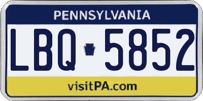 PA license plate LBQ5852