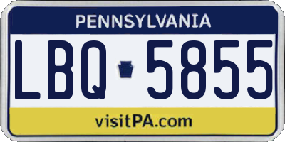 PA license plate LBQ5855