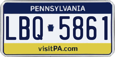 PA license plate LBQ5861