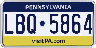 PA license plate LBQ5864