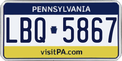 PA license plate LBQ5867