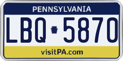 PA license plate LBQ5870