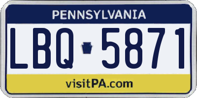 PA license plate LBQ5871