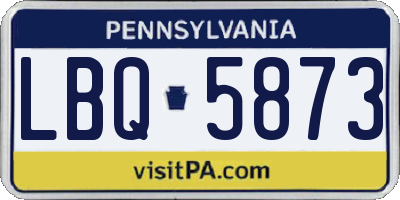 PA license plate LBQ5873