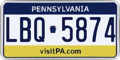 PA license plate LBQ5874