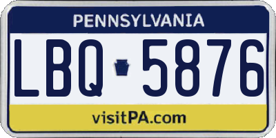 PA license plate LBQ5876