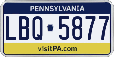 PA license plate LBQ5877