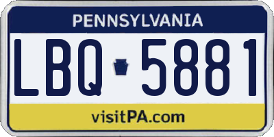 PA license plate LBQ5881