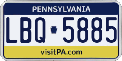 PA license plate LBQ5885