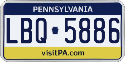 PA license plate LBQ5886